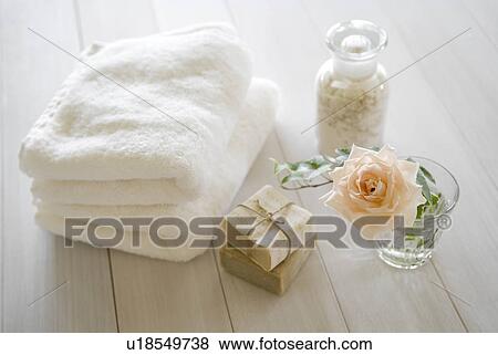 Towels and soaps View Large Photo Image Stock Photo - Towels and soaps. Fotosearch