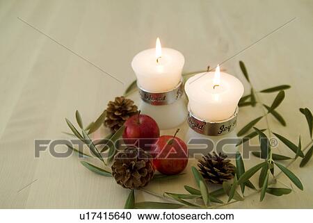 Stock Image - Christmas candles. Fotosearch