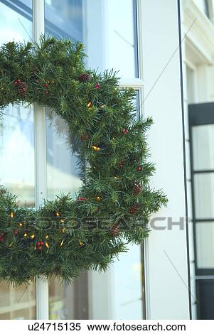 Christmas wreath on door View Large Photo Image Stock Photography - Christmas wreath on door. Fotosearch