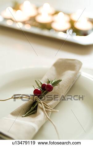 Place setting on table View Large Photo Image Stock Photo - Place setting on table. Fotosearch