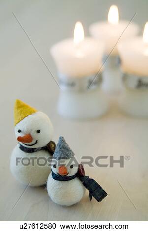 Stock Image - Stuffed snowmen. Fotosearch