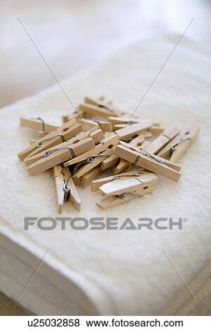 Clothespins and towel View Large Photo Image Stock Photo - Clothespins and towel. Fotosearch