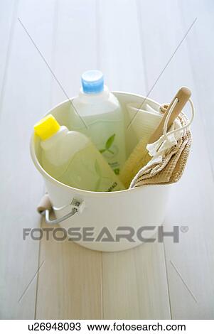 Stock Image - Household cleaning tools. Fotosearch