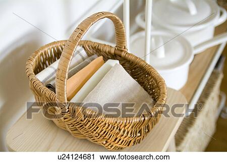 Napkins in a basket View Large Photo Image Stock Image - Napkins in a basket. Fotosearch