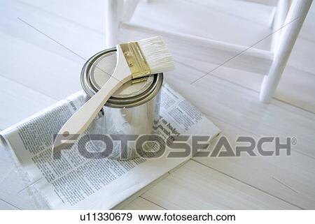 Paint brush and paint can View Large Photo Image Stock Photo - Paint brush and paint can. Fotosearch