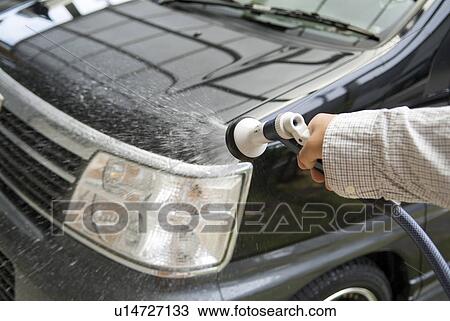Stock Image - Washing a car. Fotosearch