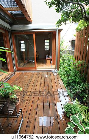 Wooden porch View Large Photo Image Stock Image - Wooden porch. Fotosearch