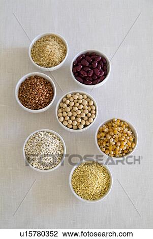 Assorted rice and beans in bowls View Large Photo Image Stock Image - Assorted rice and beans in bowls. Fotosearch
