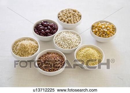 Assorted rice and beans in bowls View Large Photo Image Stock Photography - Assorted rice and beans in bowls. Fotosearch