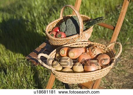 Assorted vegetables in baskets View Large Photo Image Stock Image - Assorted vegetables in baskets. Fotosearch