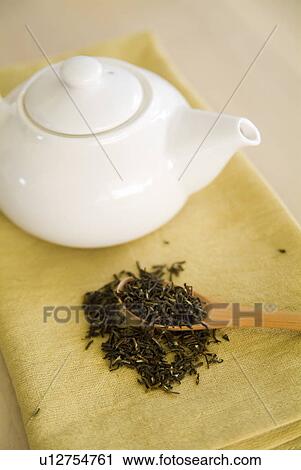 Tea leaves and teapot View Large Photo Image Stock Image - Tea leaves and teapot. Fotosearch