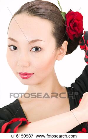 Young woman dancing the flamenco View Large Photo Image Stock Photo - Young woman dancing the flamenco. Fotosearch