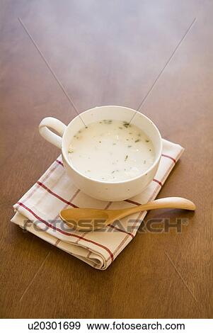 Stock Photo - Cup of clam chowder. Fotosearch