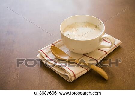 Cup of clam chowder View Large Photo Image Stock Photograph - Cup of clam chowder. Fotosearch