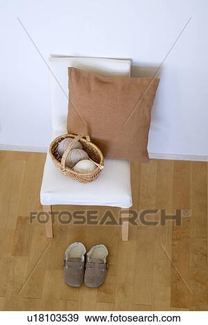Cushion on chair View Large Photo Image Stock Photo - Cushion on chair. Fotosearch