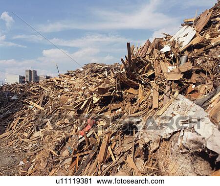 Stock Image - Debris of wooden strips. Fotosearch