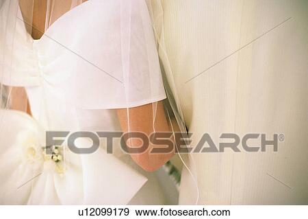 Stock Photo - Rear view of bride and groom. Fotosearch