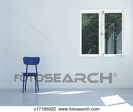 Single blue chair on floor View Large Photo Image Stock Image - Single blue chair on floor. Fotosearch