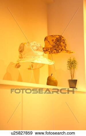 Hats on shoebox View Large Photo Image Stock Photo - Hats on shoebox. Fotosearch