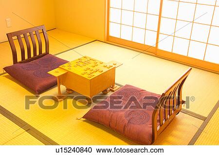 Japanese chess board in a tatami room View Large Photo Image Stock Image - Japanese chess board in a tatami room. Fotosearch