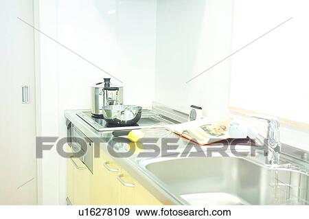 Kitchen sink View Large Photo Image Stock Photo - Kitchen sink. Fotosearch