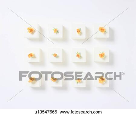 Stock Photography - Line up of small gift boxes. Fotosearch