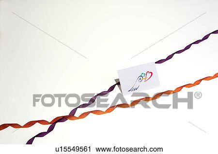 Message card and ribbons View Large Photo Image Stock Image - Message card and ribbons. Fotosearch