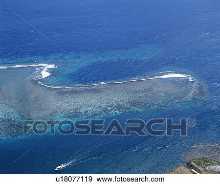 Stock Photo - Aerial view of coral reef. Fotosearch