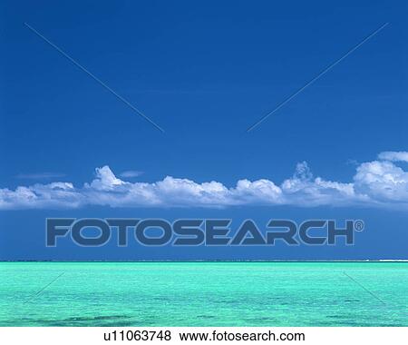 Stock Photo - Placid seascape in Tahiti. Fotosearch
