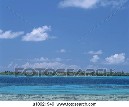 Stock Photo - Seascape on a sunny day, Tahiti. Fotosearch