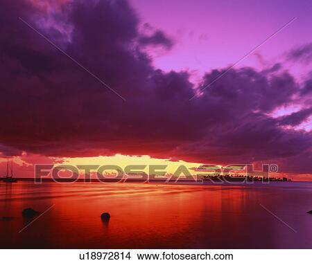 Sunset in Tahiti View Large Photo Image Picture - Sunset in Tahiti. Fotosearch
