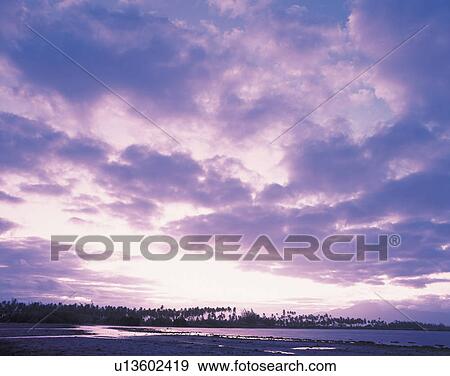 Sunset in Tahiti View Large Photo Image Stock Photo - Sunset in Tahiti. Fotosearch