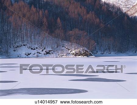 Frozen lake View Large Photo Image Stock Photo - Frozen lake. Fotosearch