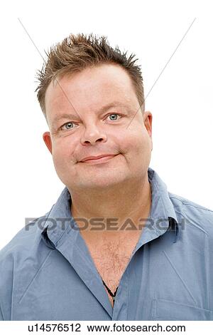 Overweight man smiling, portrait View Large Photo Image Stock Image - Overweight man smiling, portrait. Fotosearch