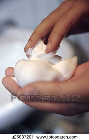 shaving foam in hands, close up View Large Photo Image Stock Image - shaving foam in hands, close up. Fotosearch