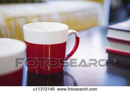 Coffee Mugs on Wood Table View Large Photo Image Stock Photograph - Coffee Mugs on Wood Table. Fotosearch