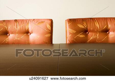 Front view of table and two chairs View Large Photo Image Stock Photo - Front view of table and two chairs. Fotosearch