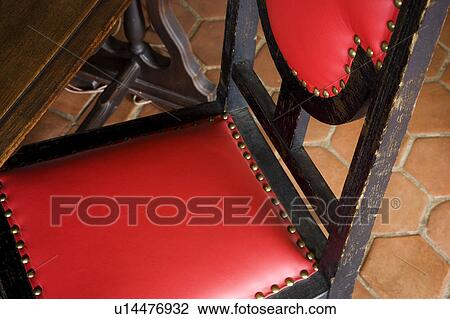 Vintage Wood Chair with Red Accents View Large Photo Image Stock Image - Vintage Wood Chair with Red Accents. Fotosearch