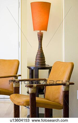 Wood and leather armchairs View Large Photo Image Stock Image - Wood and leather armchairs. Fotosearch
