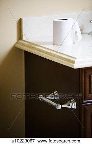 Empty Toilet Paper Holder in Traditional Bathroom View Large Photo Image Stock Photo - Empty Toilet Paper Holder in Traditional Bathroom. Fotosearch