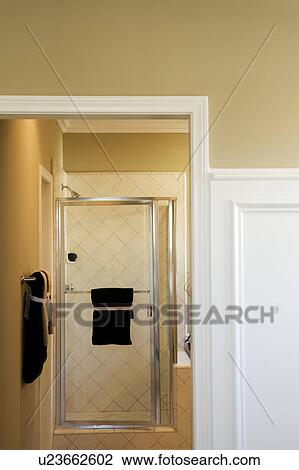Glass Shower Door View Large Photo Image Stock Image - Glass Shower Door. Fotosearch