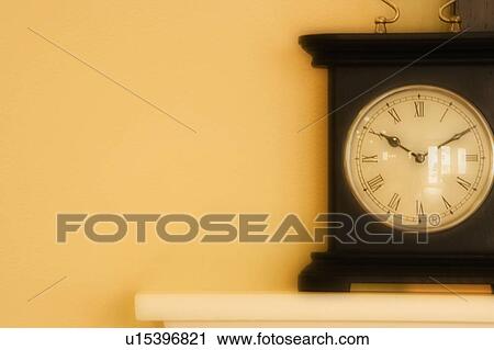 Elegant Clock on Mantle View Large Photo Image Stock Image - Elegant Clock on Mantle. Fotosearch
