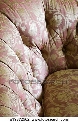Stock Image - Elegant Pink and Gold Sofa. Fotosearch