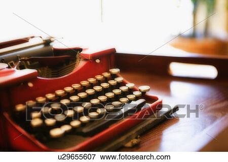 Stock Photo - Red Old Fashioned Typewriter. Fotosearch