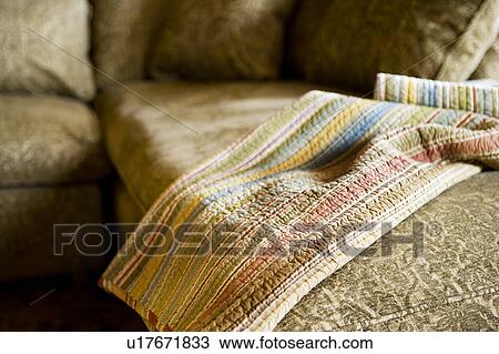 Sofa with colorful blanket View Large Photo Image Stock Image - Sofa with colorful blanket. Fotosearch