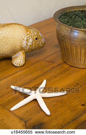 Decorative Starfish on Wood Table View Large Photo Image Stock Photography - Decorative Starfish on Wood Table. Fotosearch