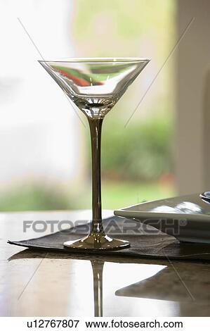Stock Photo - Martini glass with reflection. Fotosearch