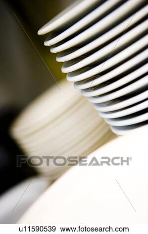 Stacked White Dishware View Large Photo Image Stock Photo - Stacked White Dishware. Fotosearch