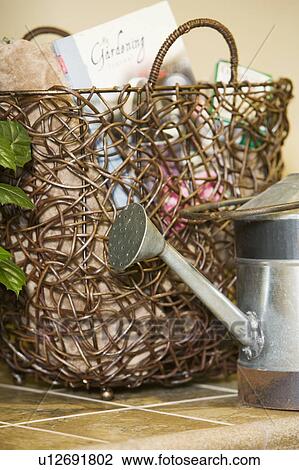 Watering Can and Supplies View Large Photo Image Stock Image - Watering Can and Supplies. Fotosearch