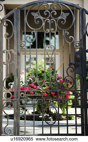 Stock Photography - Wrought Iron Front Gate. Fotosearch
